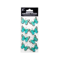 Handmade Stickers Tropical Butterfly Aqua Blue 8pc