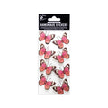 Handmade Stickers - Tropical Butterfly, Rosy Blush, 8pc, 1 Sheet