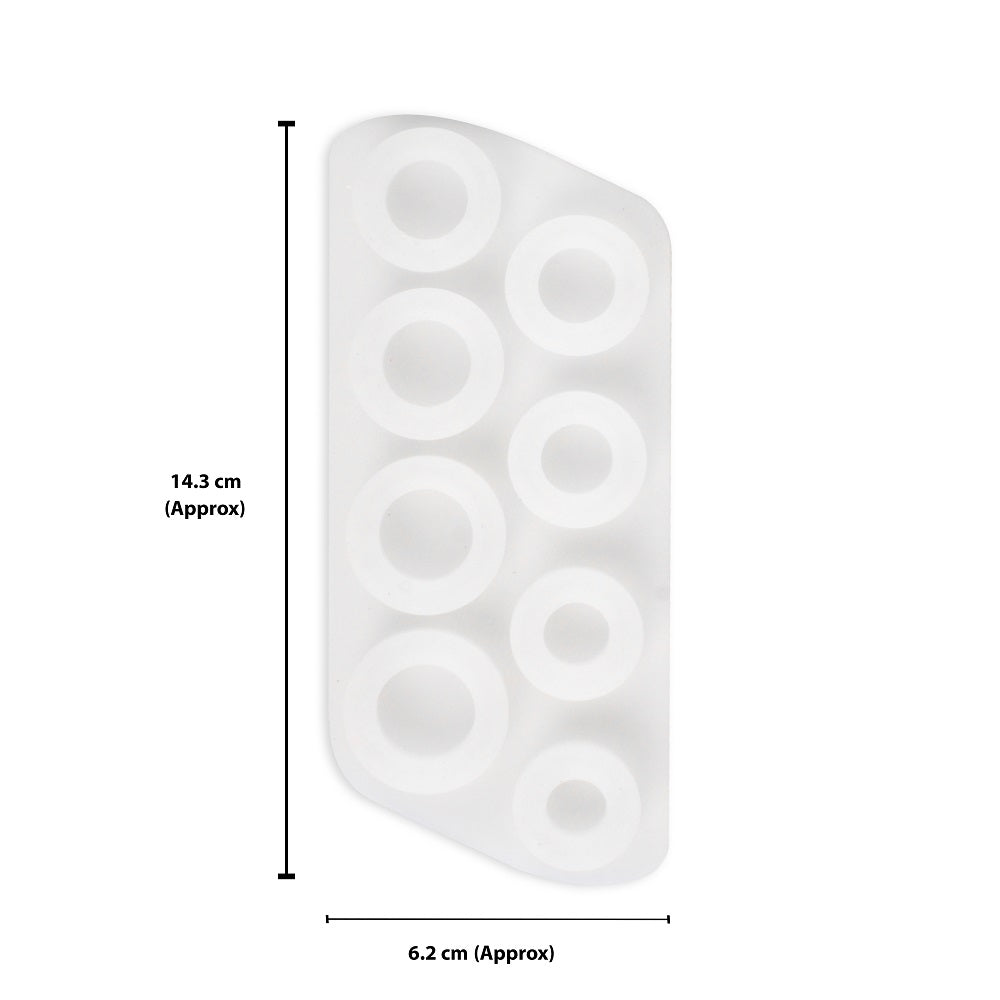 Silicone Mould Assorted Round Finger Rings L5.5 X W2.5inch Approx 1pc