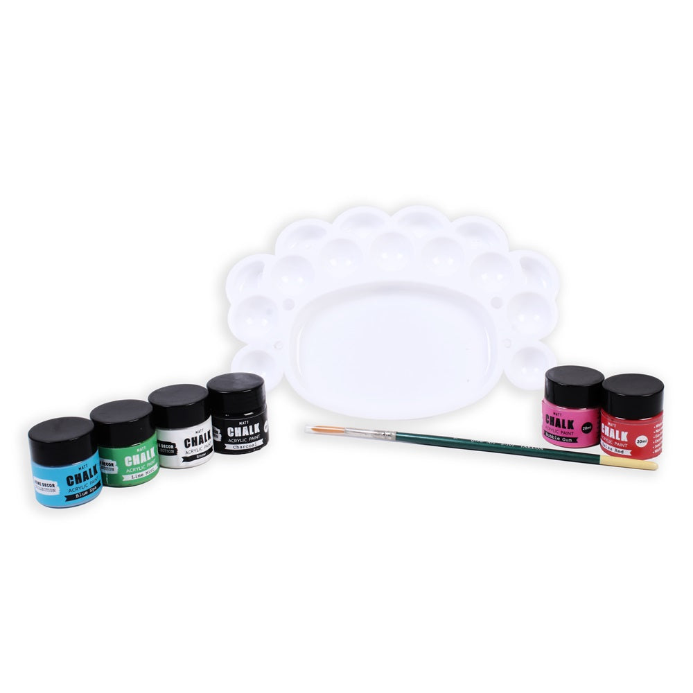 Chalk Paints With Color Palette and Brush Kit