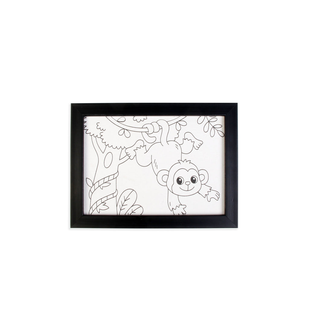 Pre-printed Canvas With Frame Monkey Painting Kit 5 X 7inch