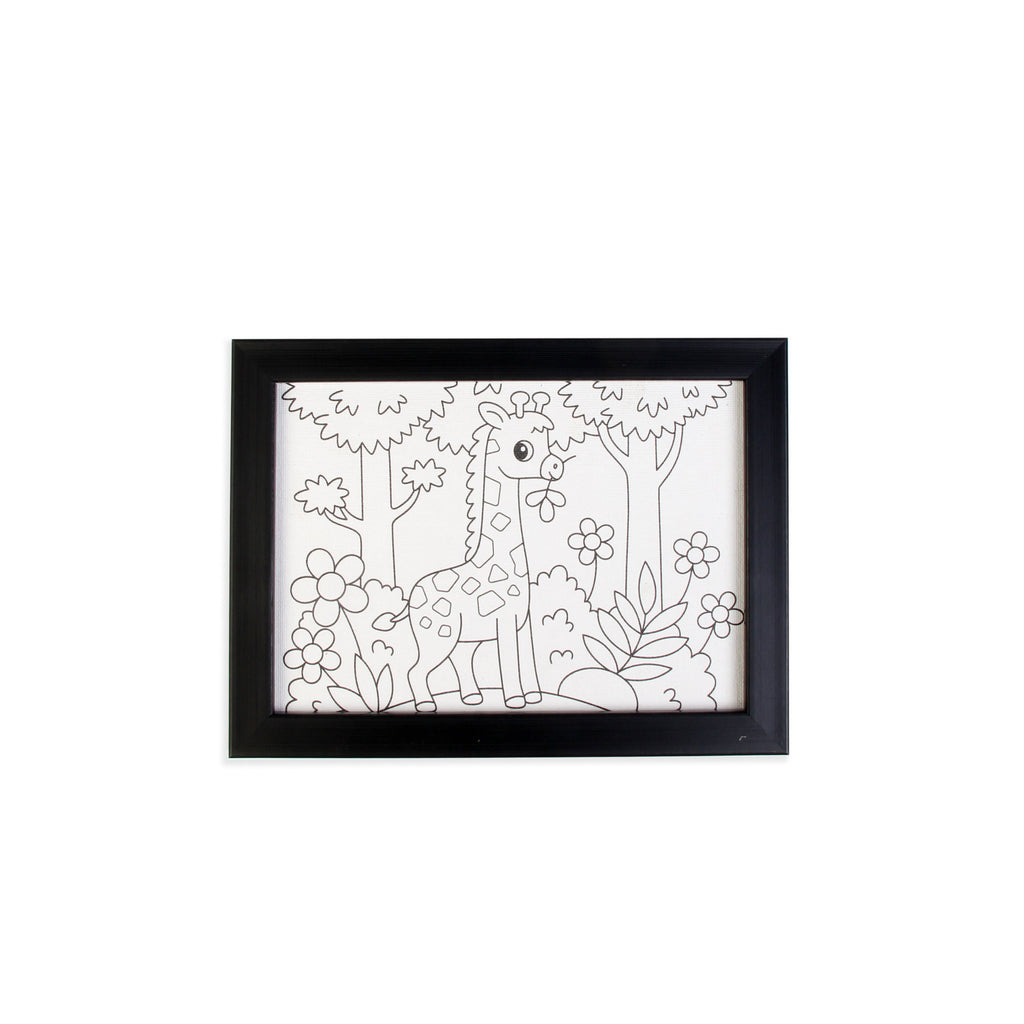 Pre-printed Canvas With Frame Giraffe Painting Kit 5 X 7inch