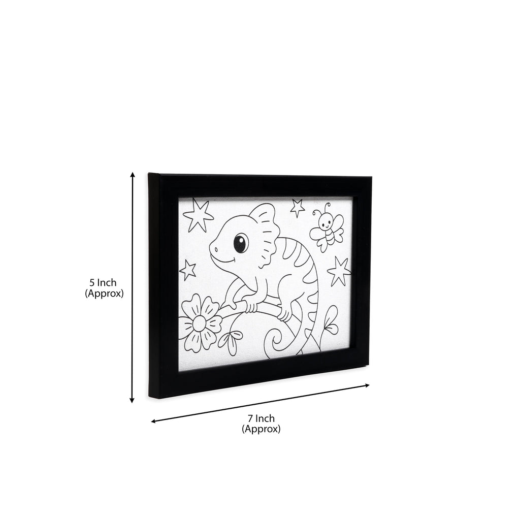 Pre-printed Canvas With Frame Chameleon Painting Kit 5 X 7inch