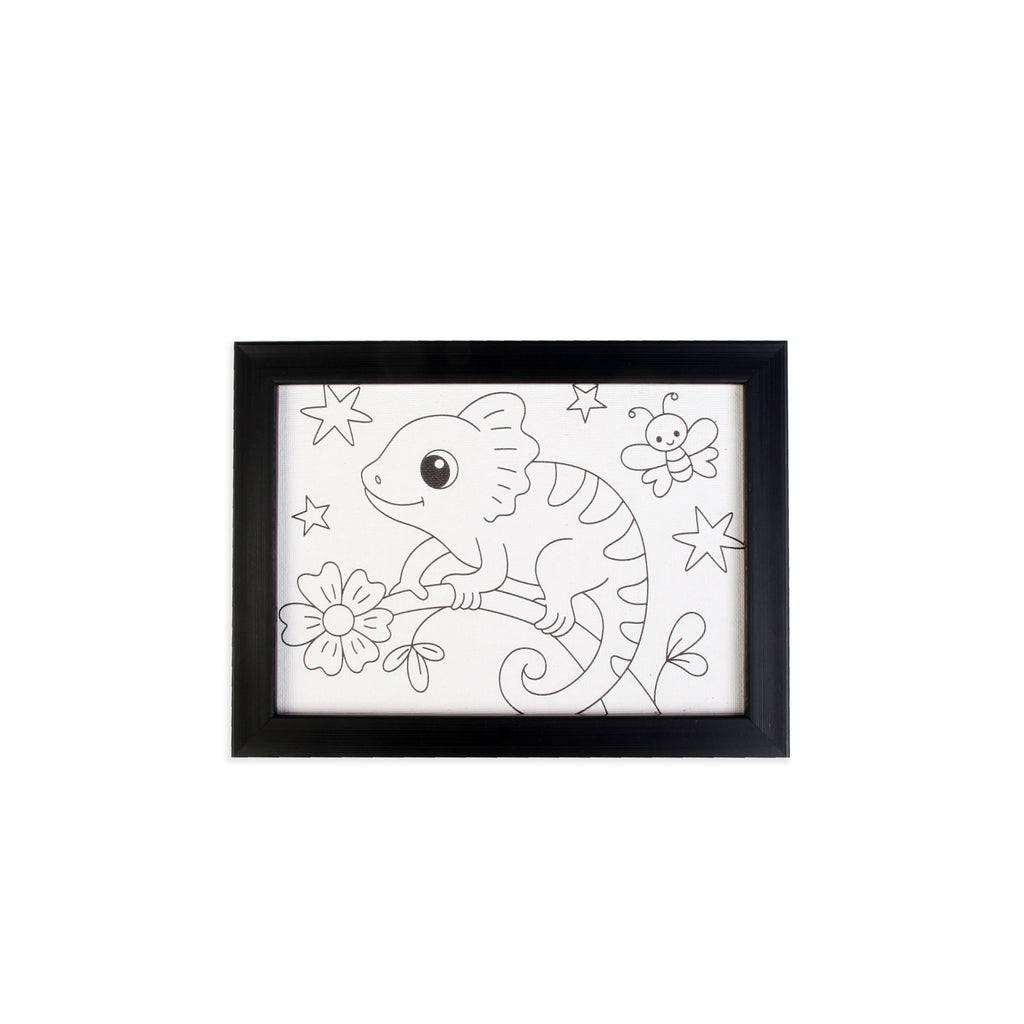 Pre-printed Canvas With Frame Chameleon Painting Kit 5 X 7inch
