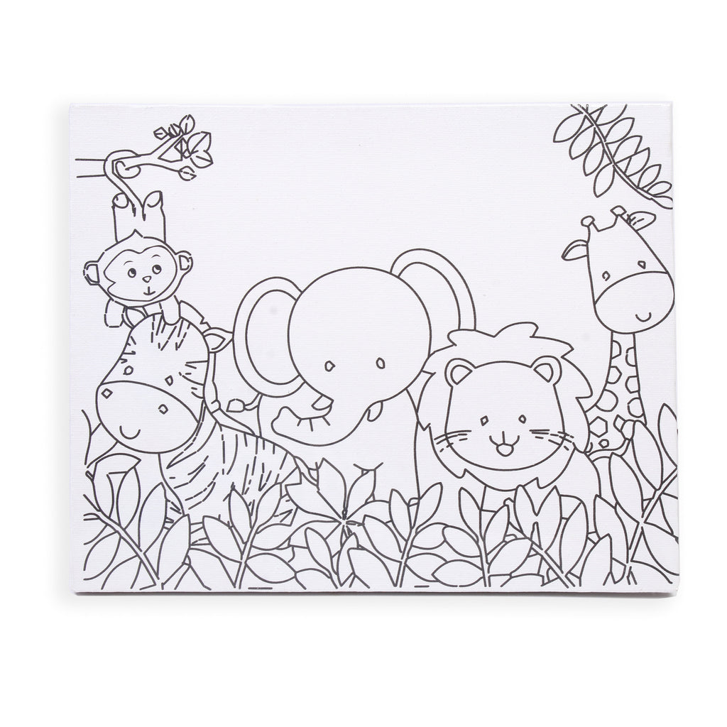 Pre -printed Canvas With Colours Jungle Friends Painting Kit 8 X10inch