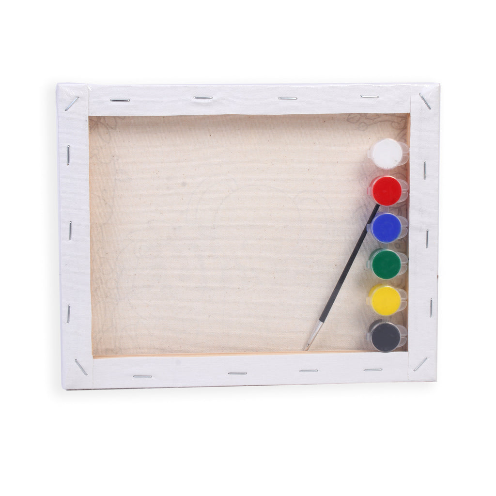 Pre -printed Canvas With Colours Jungle Friends Painting Kit 8 X10inch