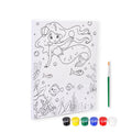 Pre -printed Canvas With Colours Mermaid World Painting Kit 8 X10inch