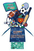 3D Pop Up Greeting Card & Envelope - Happy Birthday | Sports Theme