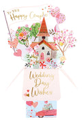 3D Pop Up Greeting Card & Envelope - Wedding Day Wishes