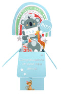 3D Pop Up Greeting Card & Envelope - Baby Boy Arrival