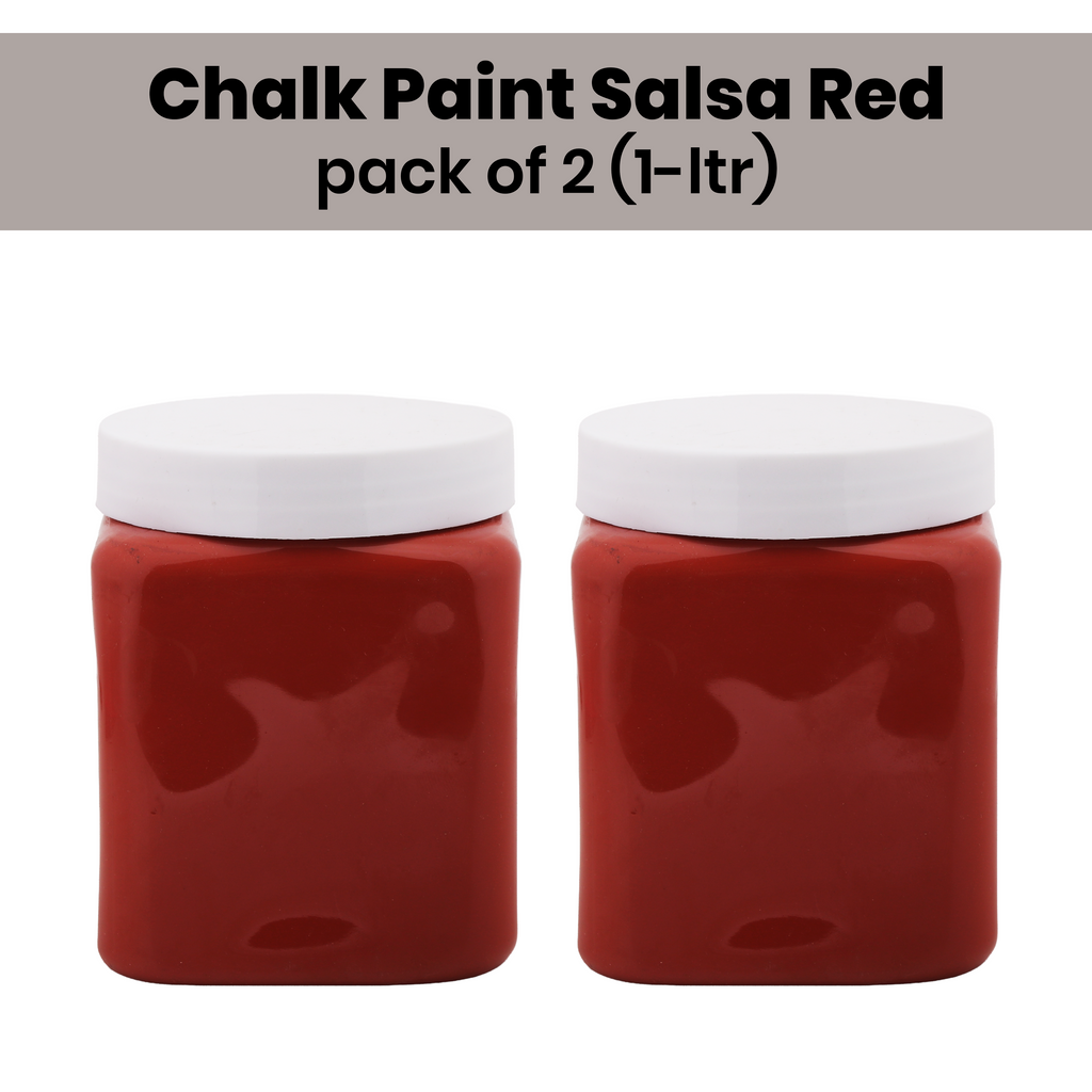 Home Decor Chalk Paint Salsa Red 1Litre X 2 Bottle