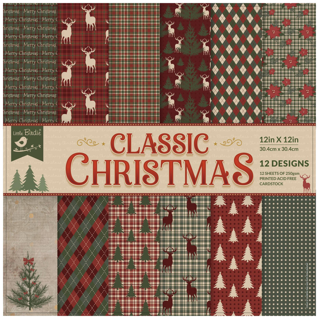 Paper Pack Classic Christmas 12 X 12inch 250gsm 12Sheet