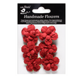 Handmade Flowers Cardinal Red Vincy Approx 3Cm 6Pc