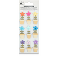 Handmade Stickers Jewel Flowers 9pc