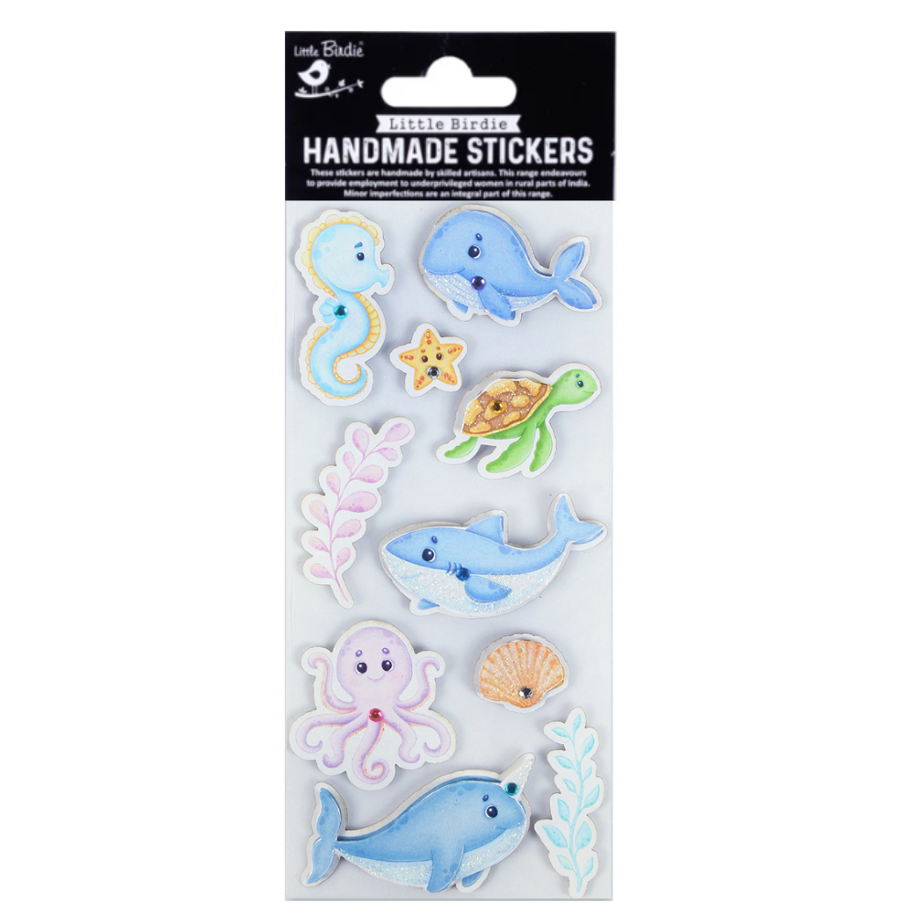 Handmade Stickers Sea World 10pc