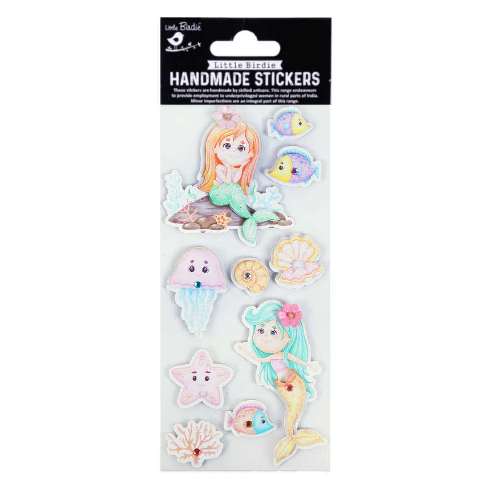 Handmade Stickers Mermaid Friends 10pc