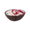 Eco-Friendly Scented Soy Wax Coconut Shell Candle with Rose Petals 8hr to 10hr Burning time 8cm Dia 1pc