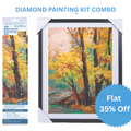 (40 x 50 cm) - 5D Diamond Painting - Enchanted Forest  Matching Frame Combo