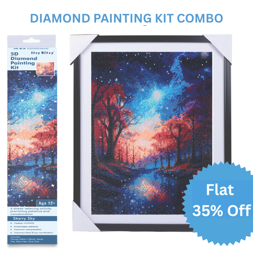 (40 x 50 cm) - 5D Diamond Painting - Starry Sky  Matching Frame Combo