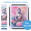 (40 x 50 cm) - 5D Diamond Painting - Enchanted Buddha  Matching Frame Combo