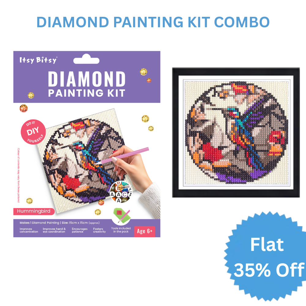 (15 x 15 cm) - 5D Diamond Painting - Parrot  Matching Frame Combo