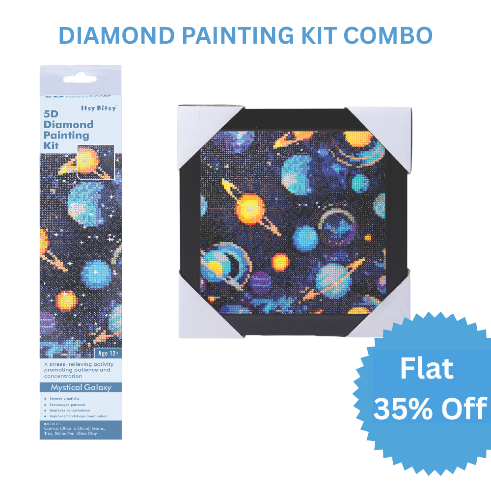 (30 X 30 cm) - 5D Diamond Painting - Mystic Galaxy  Matching Frame Combo