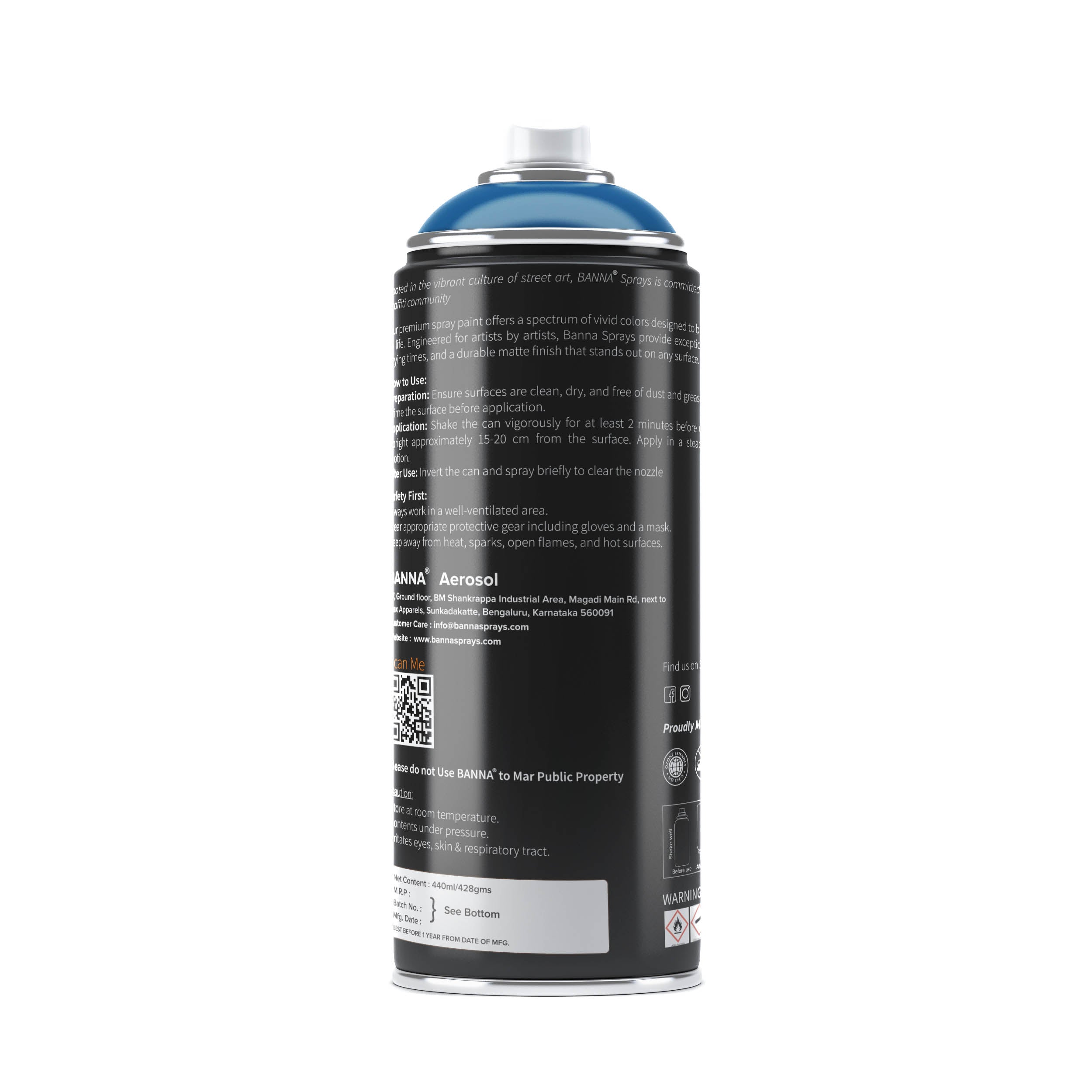 Graffiti Spray Paint Dark Blue 400ml Bottle