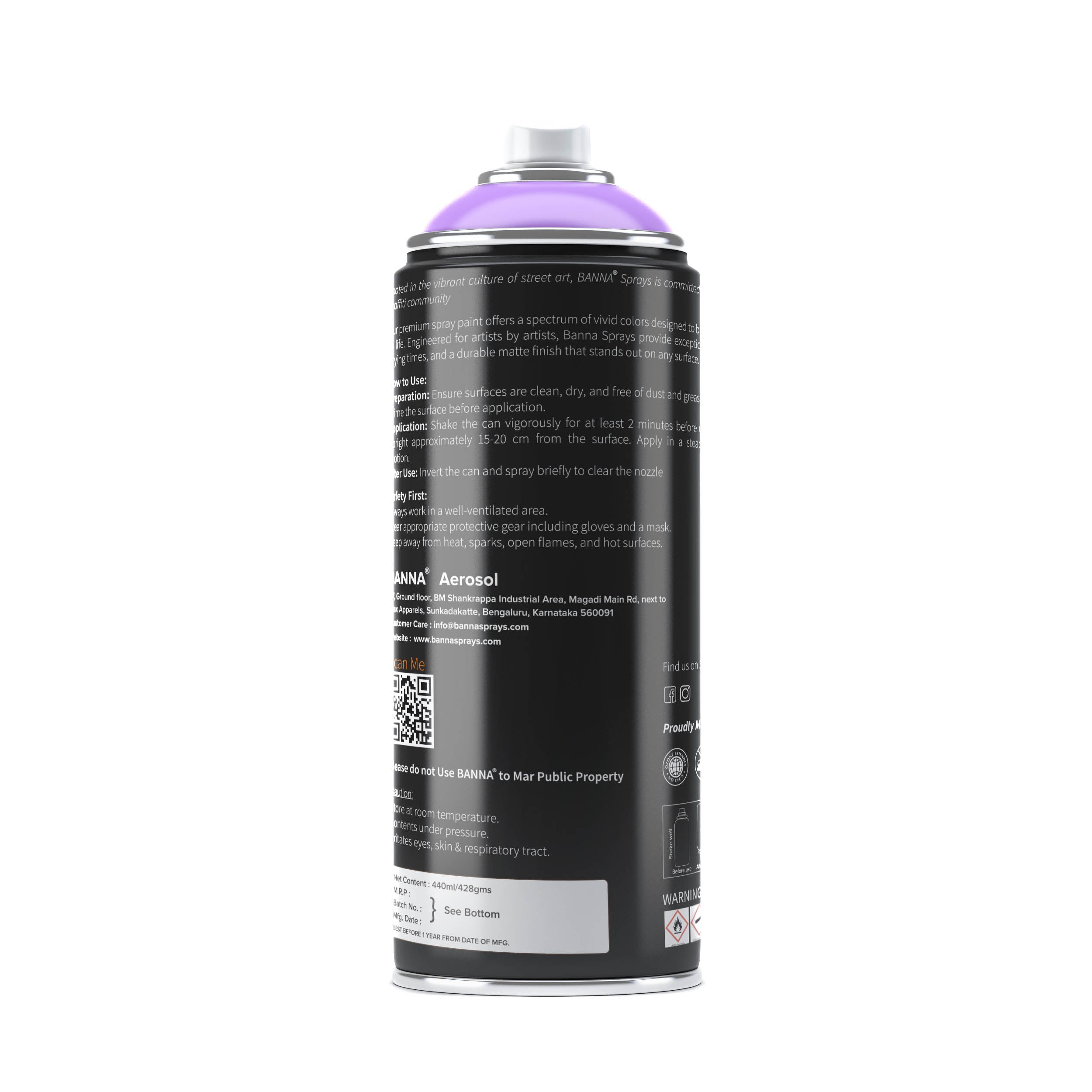 Graffiti Spray Paint Dark Violet 400ml Bottle