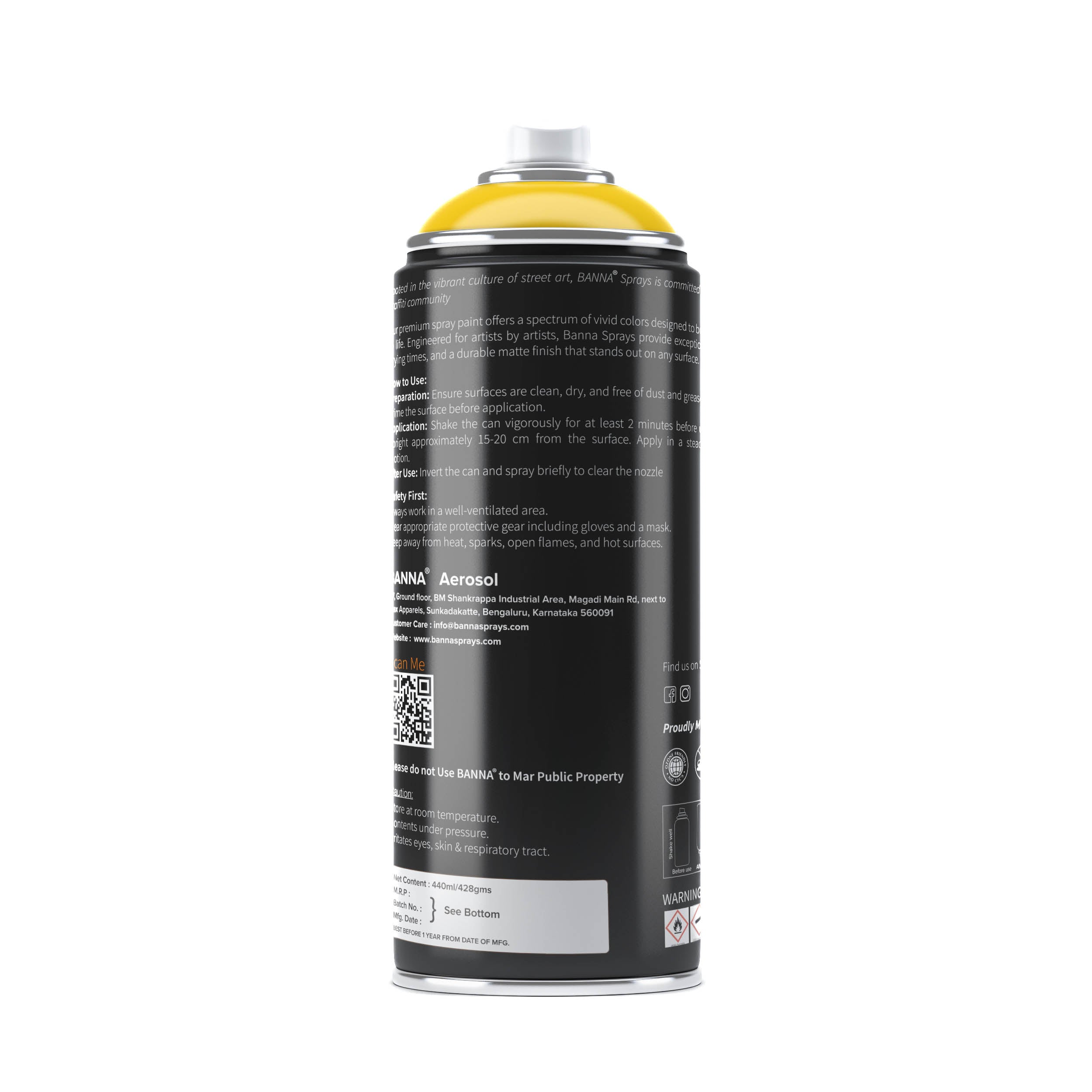 Graffiti Spray Paint Dark Yellow 400ml Bottle