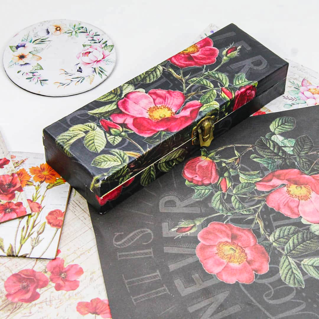 Filament Decoupage Paper Dragonfly Blossom 2Designs 60GSM A4 2Sheets