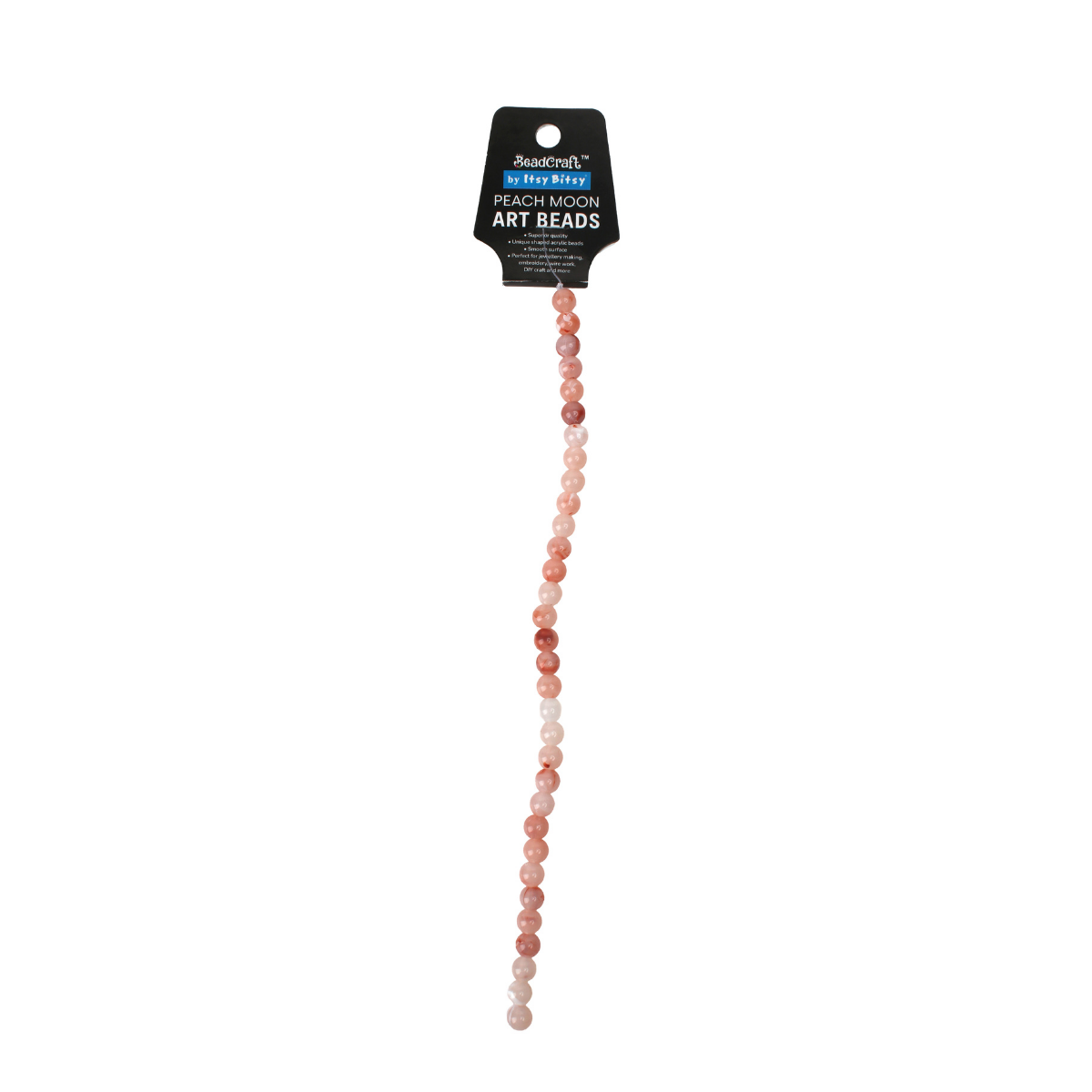 Peach Moon Art Beads Round 8mm 32 Beads 1 String