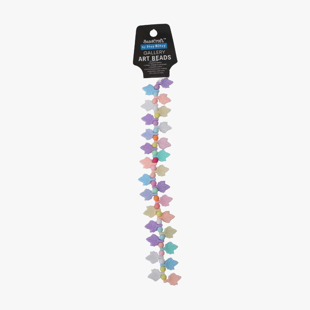 Gallery Art Beads Maple Leaf Pastel Candy 53 Beads 1 String