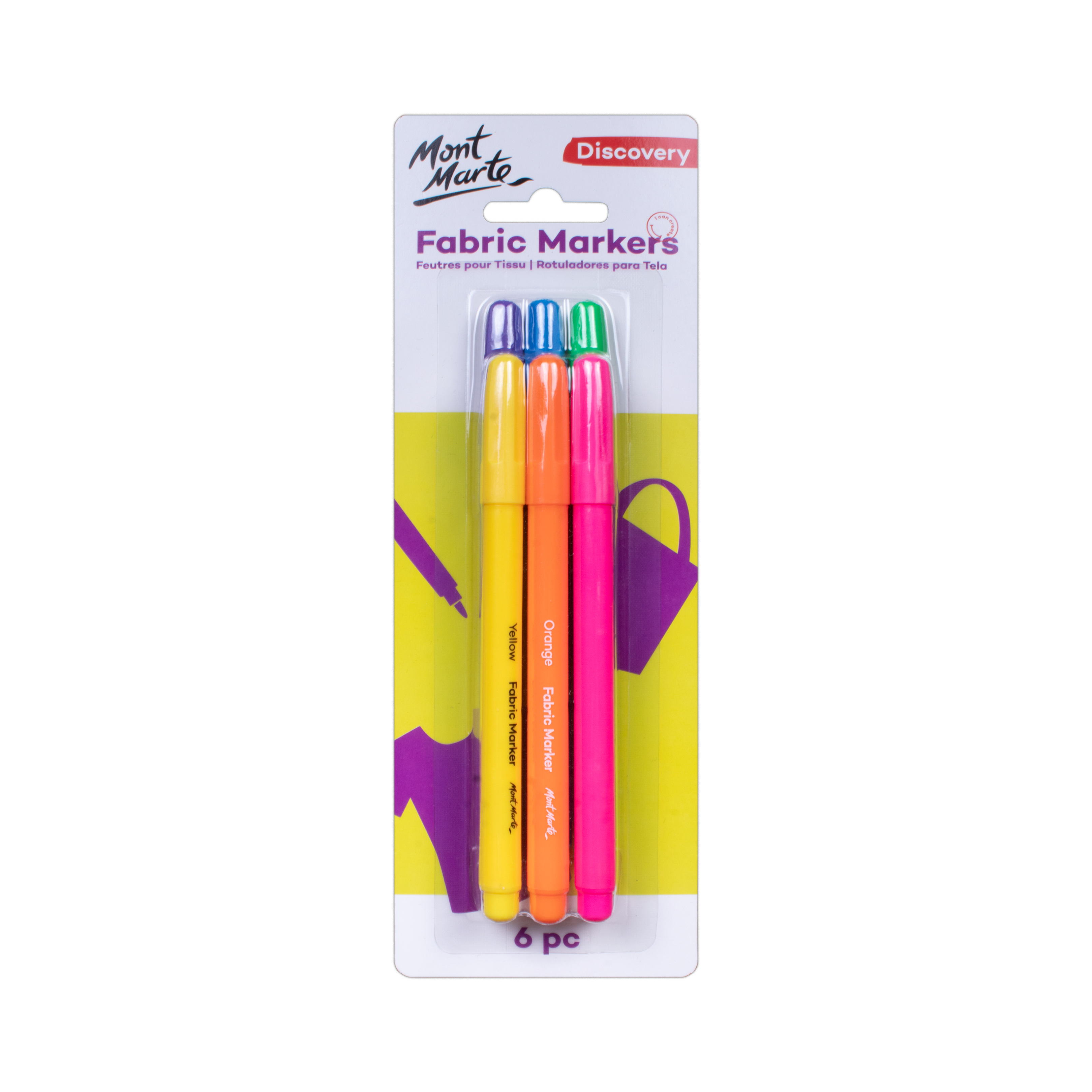 Mont Marte Fabric Markers Discovery 6pc Blister