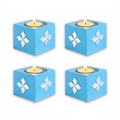 Mirror Art Tealight Holder Florista 1.5inch  - 4Pc - (Tealight Candle Included)