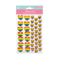 Handmade Resin Sticker Loving Hearts Rainbow 41pc