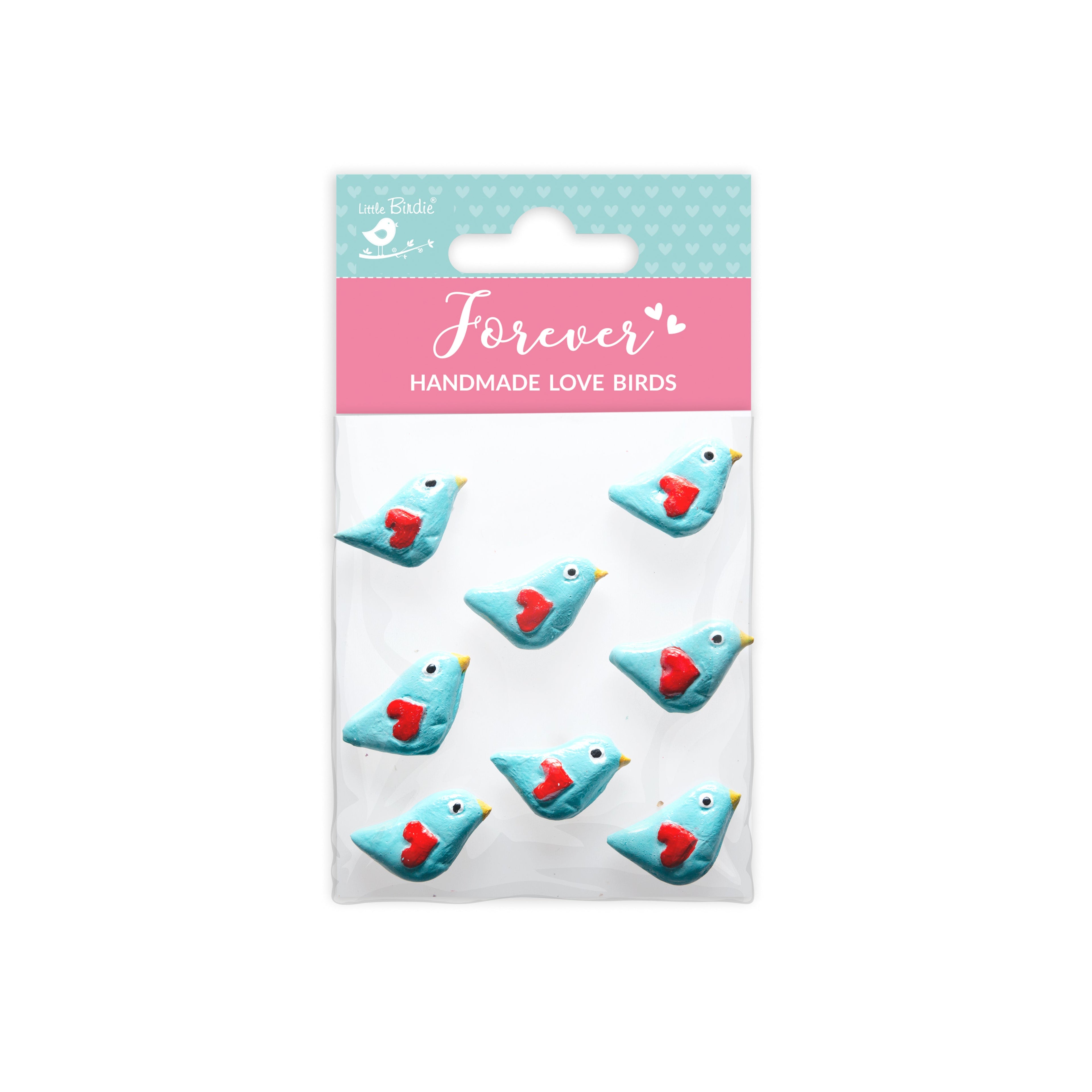 Handmade Sticker Love Birds 8pc