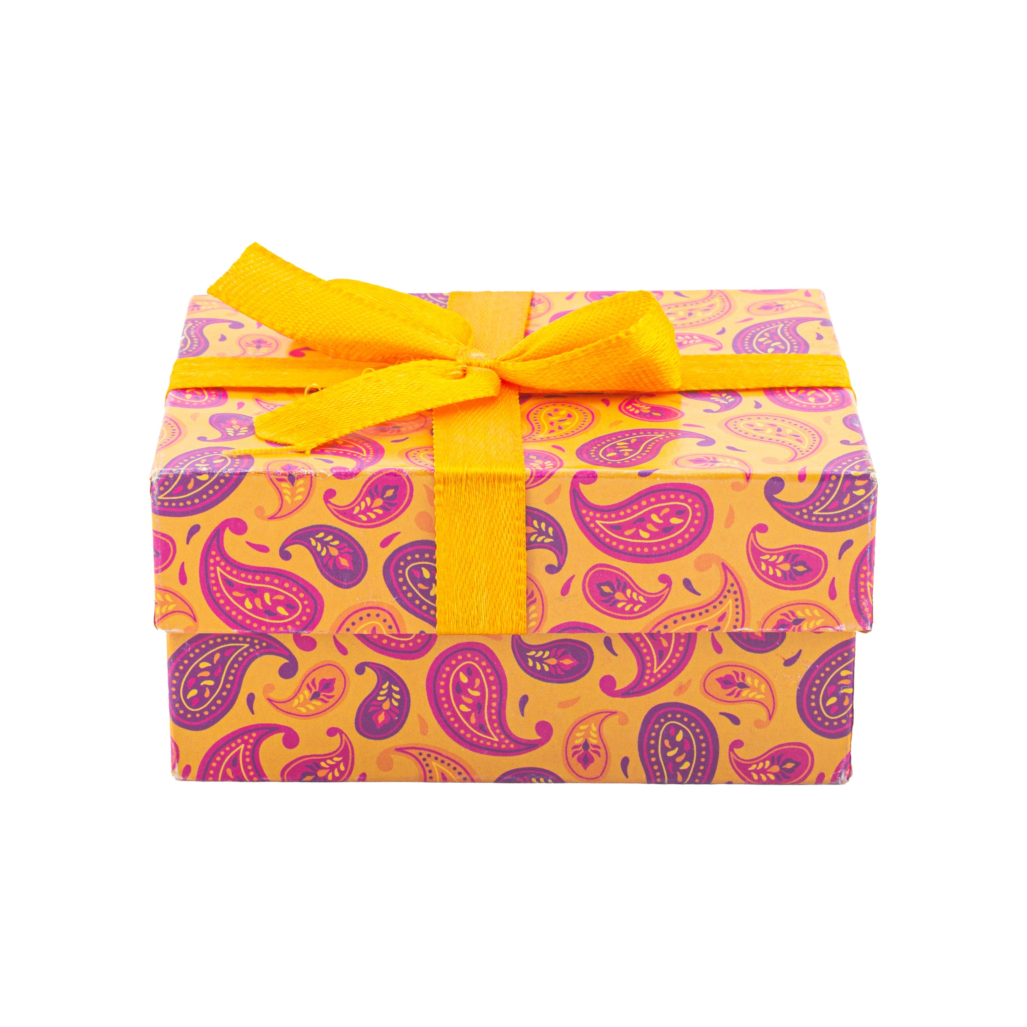 Gift Box Ornate Paisley With Bow L10.5 X W8 X D5.4cm 1Box
