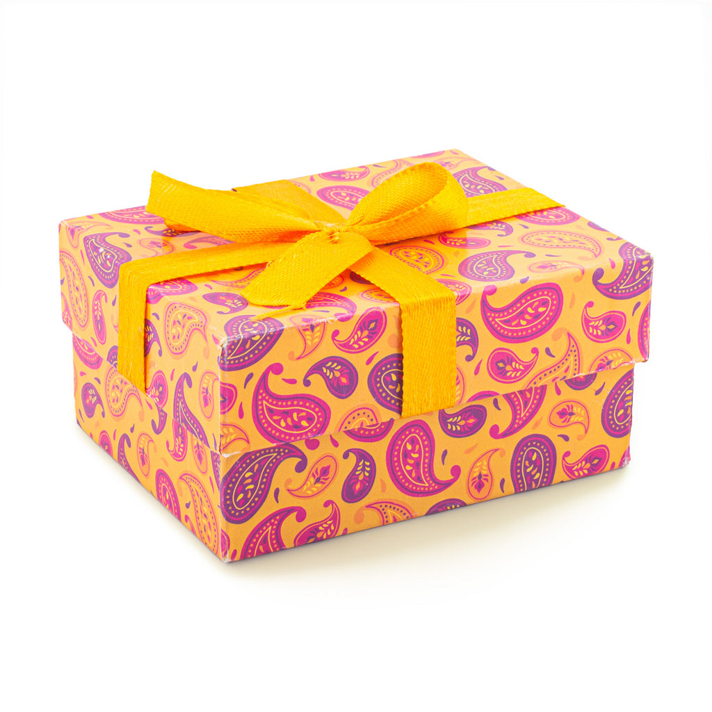 Gift Box Ornate Paisley With Bow L10.5 X W8 X D5.4cm 1Box