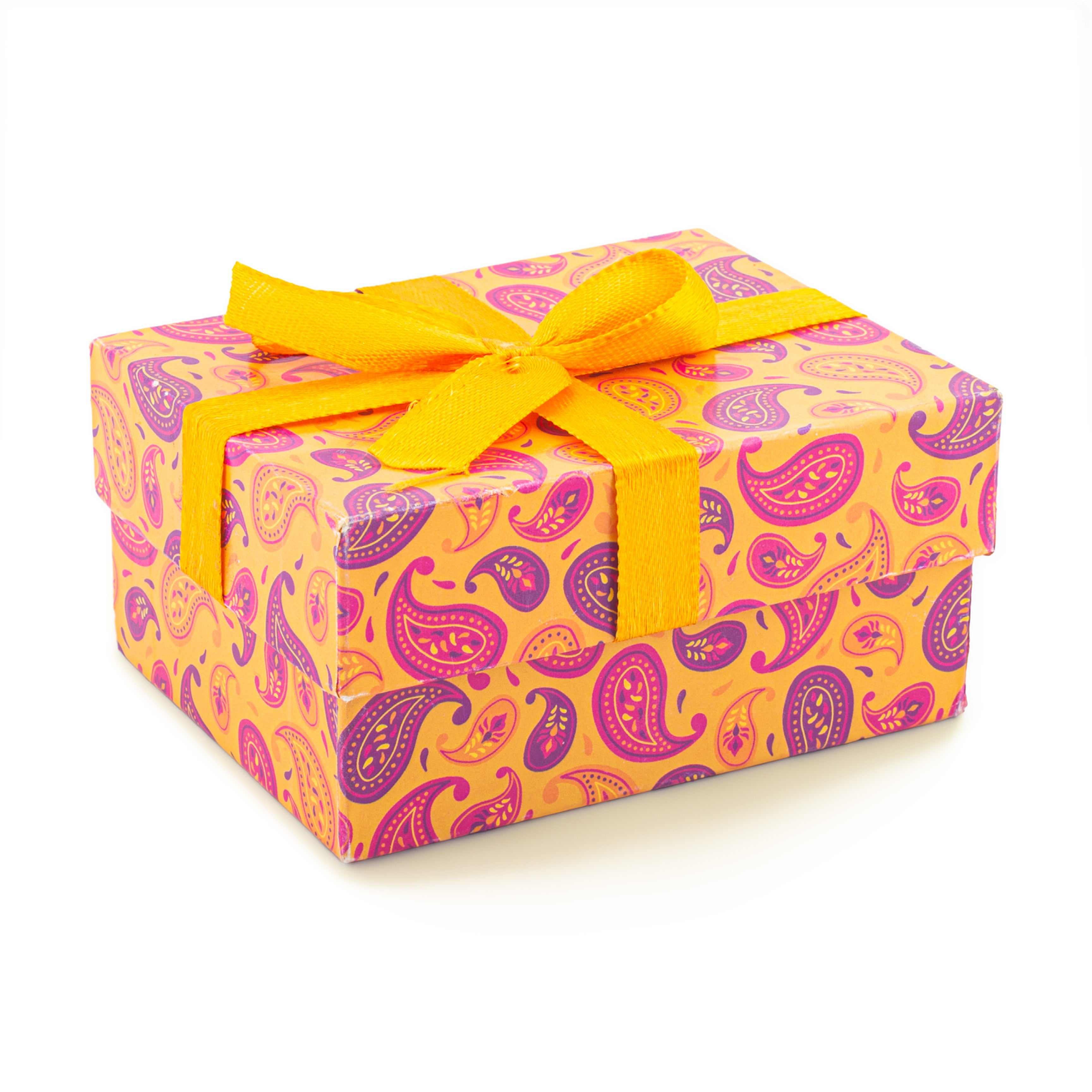 Gift Box Ornate Paisley With Bow L10.5 X W8 X D5.4cm 1Box