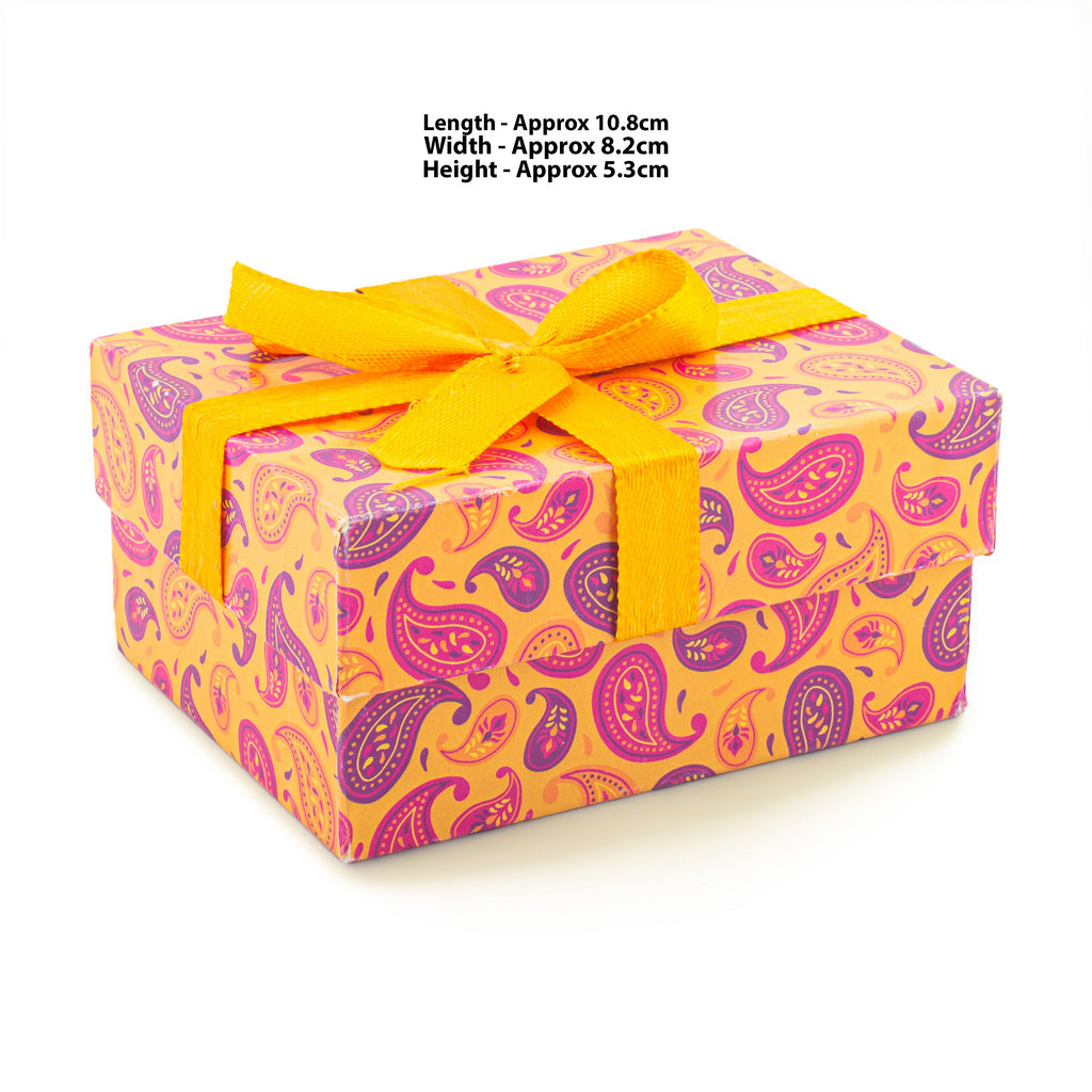 Gift Box Ornate Paisley With Bow L10.5 X W8 X D5.4cm 1Box