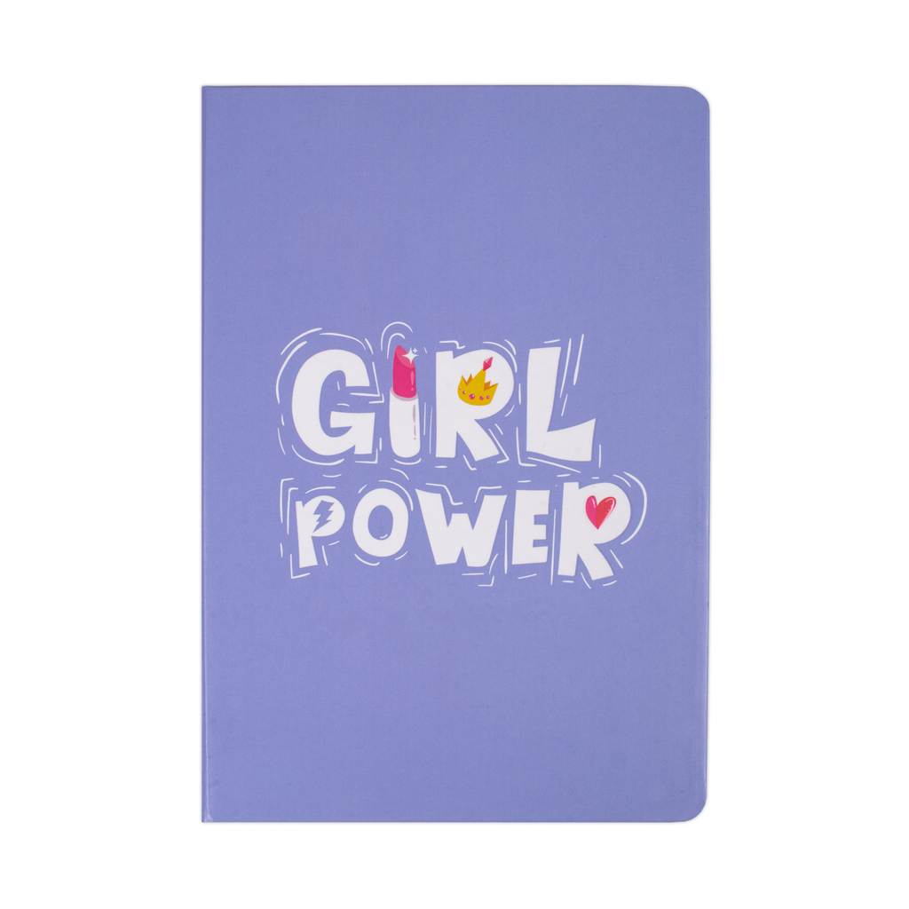 Hardbound Ruled Notebook Girl Power Edge Printed With Elastic Band 140mm X 210mm 192pages 100gsm