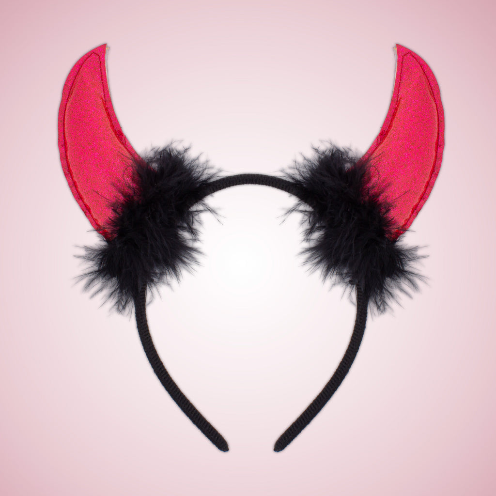 Halloween Devil Horn Hair band Sparkly Red 1pc