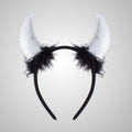 Halloween Devil Horn Hair band Sparkly Silver 1pc