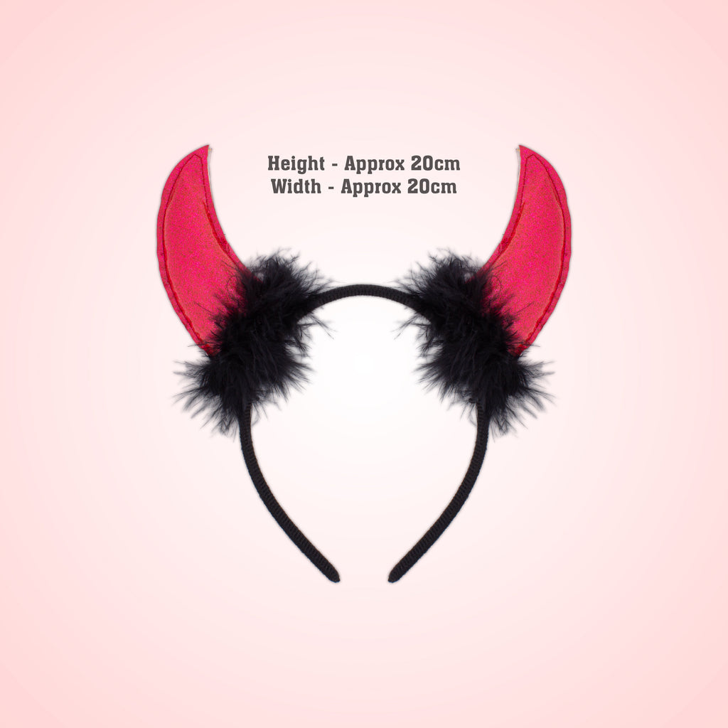 Halloween Devil Horn Hair band Sparkly Red 1pc