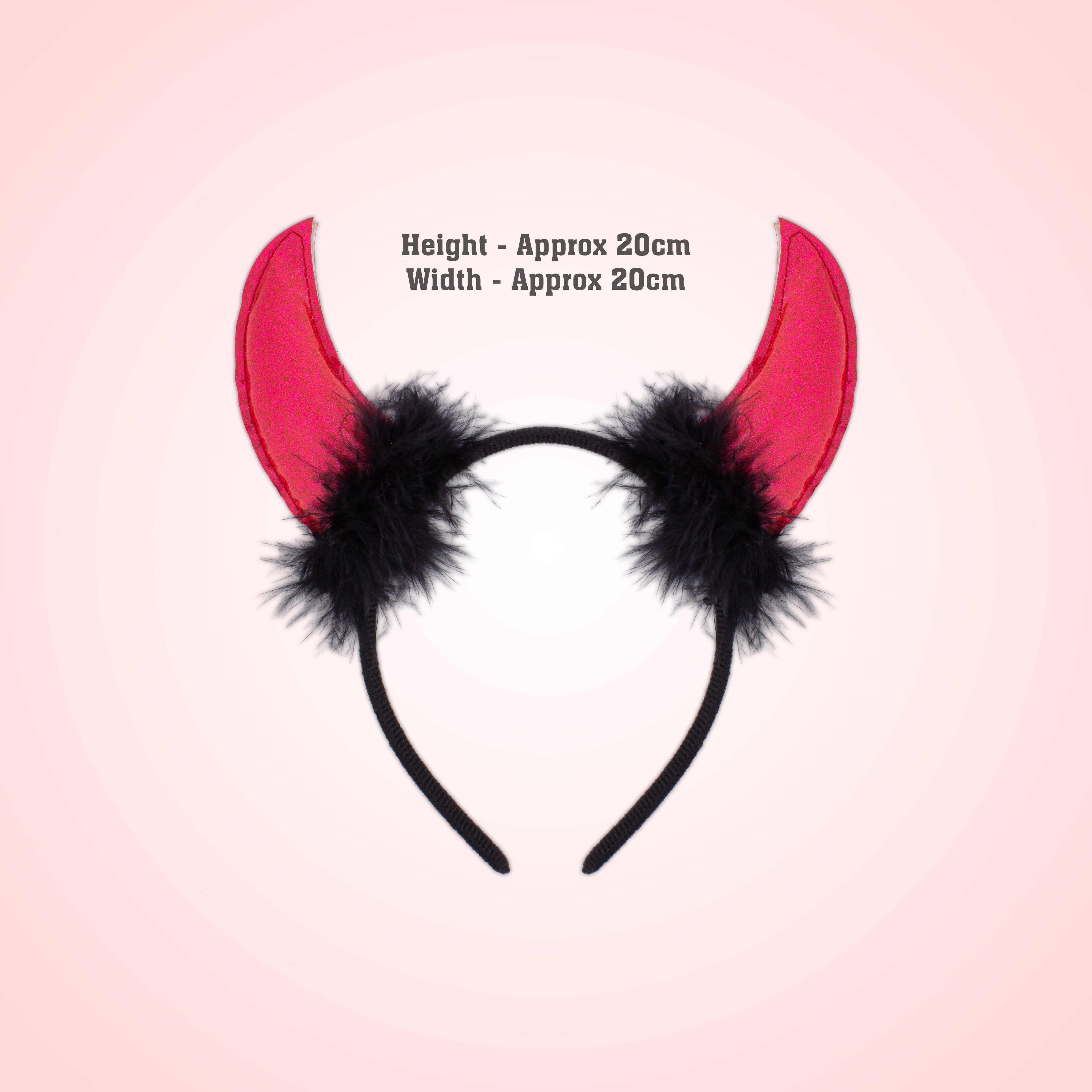 Halloween Devil Horn Hair band Sparkly Red 1pc