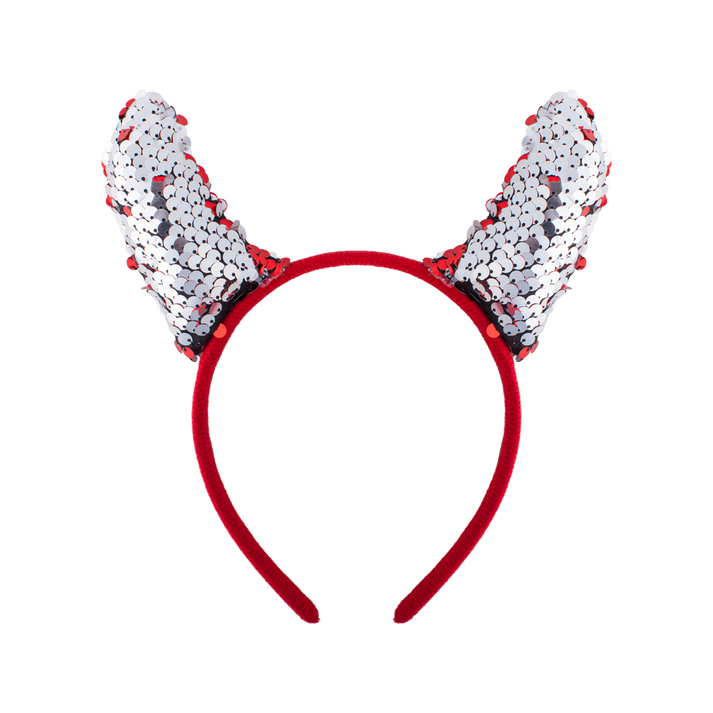 Halloween Devil Horn Hair band Red Shimmer 1pc