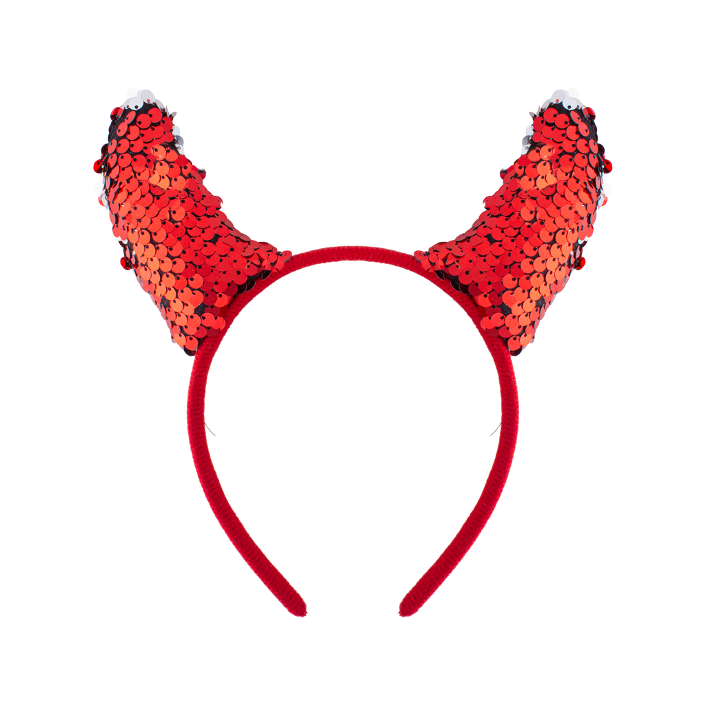 Halloween Devil Horn Hair band Red Shimmer 1pc