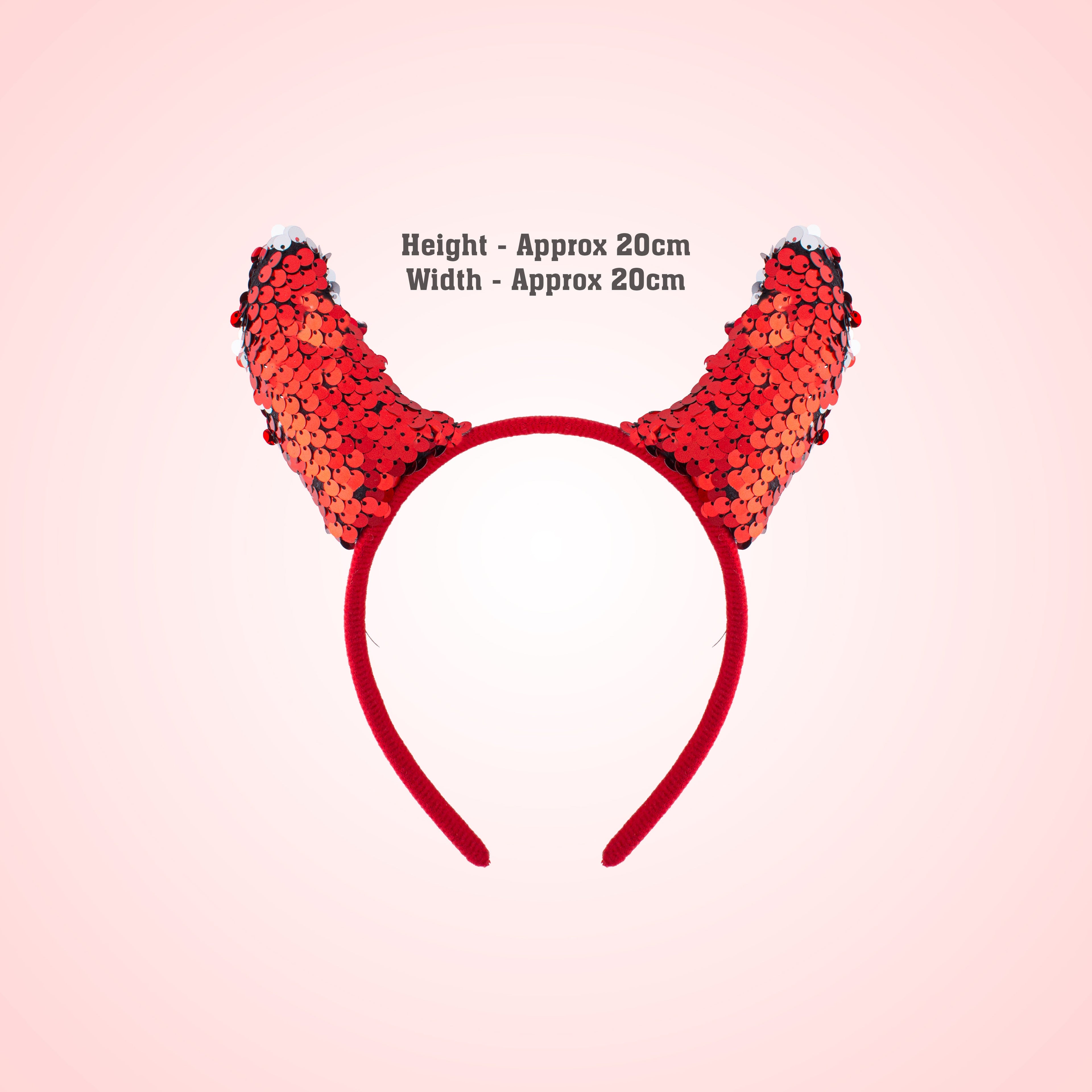 Halloween Devil Horn Hair band Red Shimmer 1pc