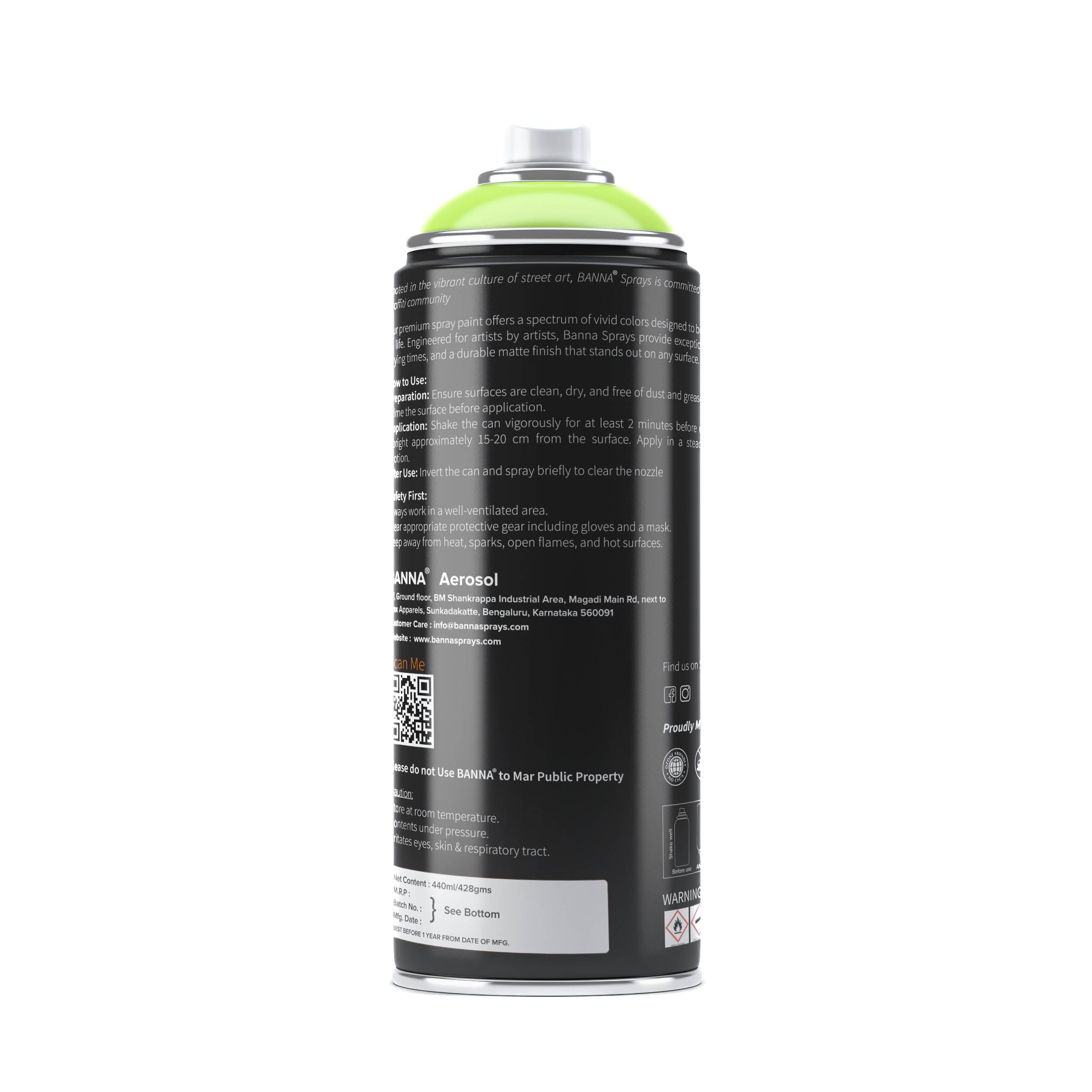 Graffiti Spray Paint Hulk Green 400ml Bottle