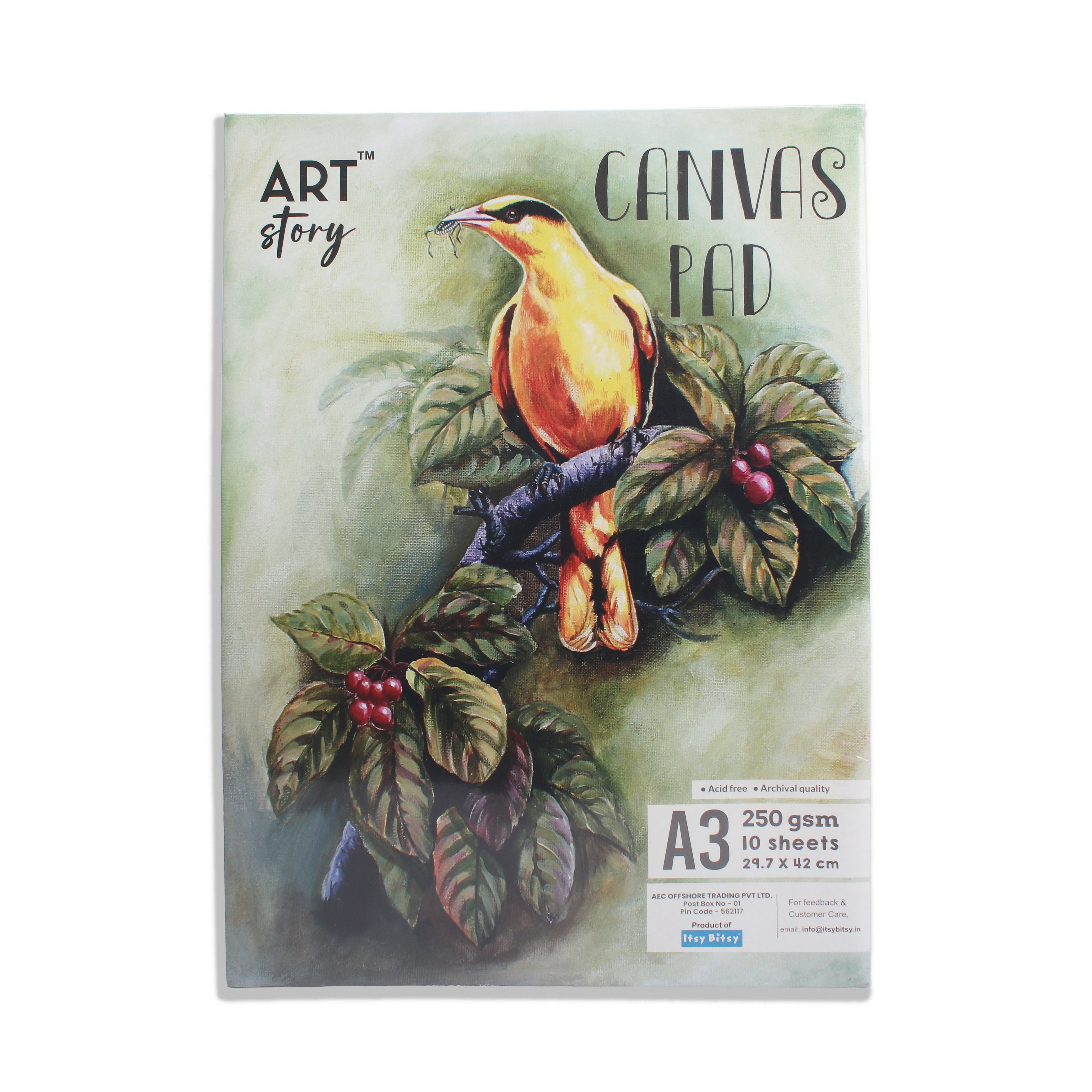 Itsy Bitsy Canvas Pad A3size,29.7x42cm - 10 Sheets